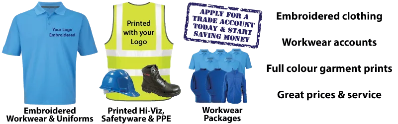 Discount Embroidered workwear - quotations and bulk discounts on personalised workwear & embroidered uniform